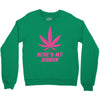 Support Breast Cancer Awareness With A Pink Cannabis Leaf Crewneck Sweatshirt