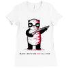 black, red and white Ladies Fitted T-Shirt
