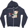 Cute Baby Painter's Dad Love Zipper Hoodie