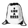 like a boss Drawstring Bags