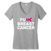 fuck breast cancer Women's V-Neck T-Shirt