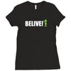 belive alien Ladies Fitted T-Shirt
