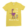 mama &amp; pizza dinasour. Ladies Fitted T-Shirt