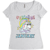unicorns are born in january cute unicorn Women's Triblend Scoop T-shirt
