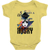 who loves husky Baby Bodysuit