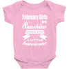 February Girls Are Sunshine Mixed With A Little Hurricane Baby Bodysuit