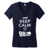 keep calm and hit 88 mph time travel Women's V-Neck T-Shirt