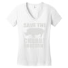 save the chubby unicorns Women's V-Neck T-Shirt