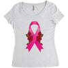 breast cancer pink ribbon Women's Triblend Scoop T-shirt