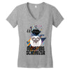 who loves miniatur schnauzer Women's V-Neck T-Shirt