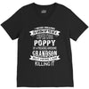 Super Cool Poppy Of A Freaking Awesome Grandson V-Neck Tee