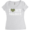i love my soldier regular camouflage Women's Triblend Scoop T-shirt