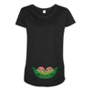 Two Peas In a Pod Twin Chocolate Babies Maternity Scoop Neck T-shirt