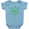 snowflake geek usb green Baby Onesie