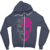 two coloured skull Zipper Hoodie