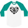 cat love paw 3/4 Sleeve Shirt