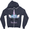 birthday unicorn family series brother Zipper Hoodie