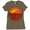 sunset circle Ladies Fitted T-Shirt