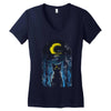 moon visitor Women's V-Neck T-Shirt