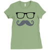 monsieur moustache Ladies Fitted T-Shirt