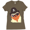 pug in a crew Ladies Fitted T-Shirt