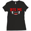 bite me halloween vampire teeth Ladies Fitted T-Shirt