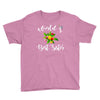 world's best sister with flowers. Youth Tee
