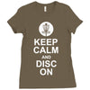 keep calm and disc golf on target frisbee basket Ladies Fitted T-Shirt