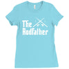 the rodfather   mens funny fishing Ladies Fitted T-Shirt