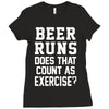 beer runs does that count as exercise funny Ladies Fitted T-Shirt