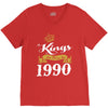 kings are born in 1990 V-Neck Tee