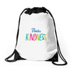 practice kindness Drawstring Bags