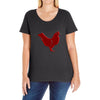 chiken red Ladies Curvy T-Shirt