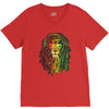 new! men's rasta vibe lion V-Neck Tee