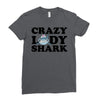 crazy lady shark Ladies Fitted T-Shirt