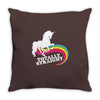 totally straight funny rainbow unicorn Throw Pillow