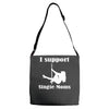 i support single moms stripper pole dancer funny saying Adjustable Strap Totes