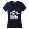 Queens Are Born In February Women's V-Neck T-Shirt