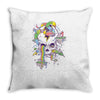 flying rainbow skull island Throw Pillow