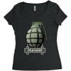 hand grenade military army Women's Triblend Scoop T-shirt