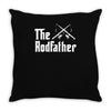 the rodfather   mens funny fishing Throw Pillow