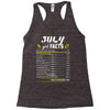 July Girl Facts Cancer Racerback Tank