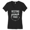 resting grinch face Women's V-Neck T-Shirt
