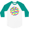 funny girly colorful patterns mustaches 3/4 Sleeve Shirt