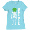 ciderhead cider drinking skeleton and apple Ladies Fitted T-Shirt