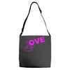 fuck love party Adjustable Strap Totes