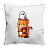 brave kitty Throw Pillow