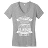 Super Cool Stepmom Of A Freaking Awesome Grandson Women's V-Neck T-Shirt