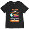walk away i have anger issues and a serious dislike for stupid people V-Neck Tee