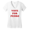 vote for pedro film retro napoleon classic sticker transfer iron on Women's V-Neck T-Shirt
